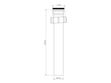 Zdjęcie: Przedłużka do syfonu umywalkowego 1.1/4x32 mm L-200 mm MCALPINE