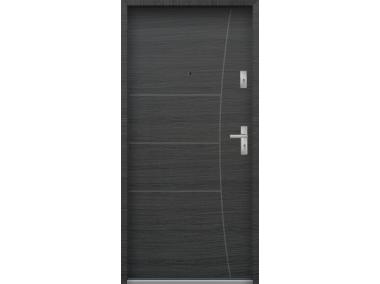 Zdjęcie: Drzwi wejściowe do mieszkań Bastion N-08 Grafit horyzont 90 cm lewe ODP KR CENTER
