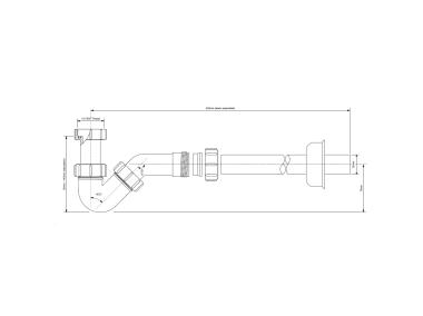 Zdjęcie: Syfon bidetowy rurowy 1.1/4x32 mm z przedłużką i rozetą bez spustu MCALPINE