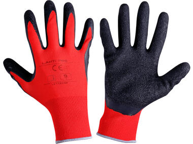 Zdjęcie: Rękawice lateks czarno-czerwone, 12 par, 9, CE, LAHTI PRO