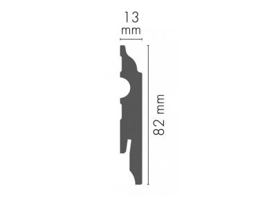 Zdjęcie: Listwa przypodłogowa MDF Biały RAL 9003 okleina półmat 8,2x1,3 cm dekor 1, 220 cm CEZAR