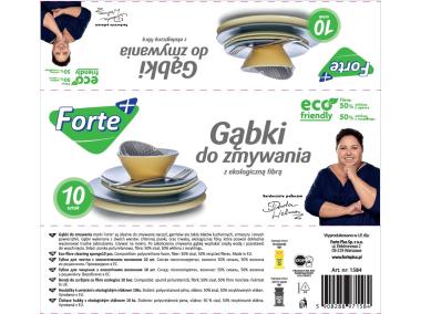 Zdjęcie: Gąbki do zmywania z eco fibrą 10 sztuk FORTE+