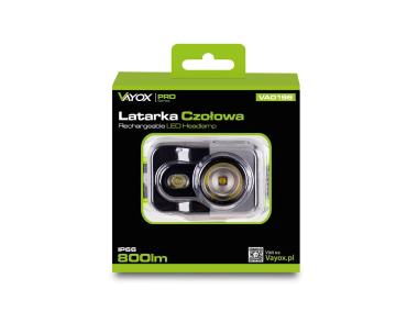 Zdjęcie: Latarka akumulatorowa czołowa 800lm SEOUL+ SMD Pro Series VA0196 VAYOX