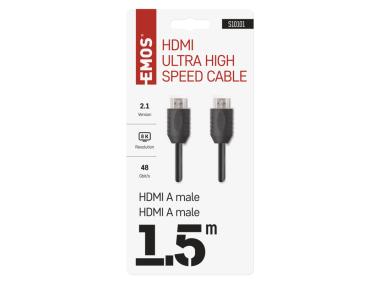 Zdjęcie: Przewód Hdmi 2.1 wtyk A - wtyk A, 1,5m EMOS