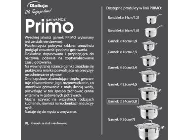 Zdjęcie: Garnek Primo nierdzewny 4,6 L indukcja GALICJA