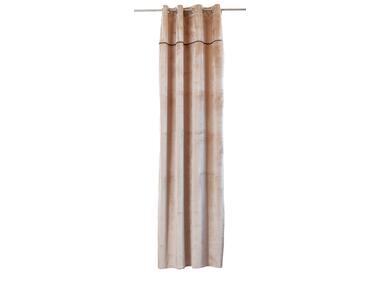 Zdjęcie: Zasłona welwetowa z wszywką z ekoskóry posh chic warm taupe 140x270 cm CHIC HOME