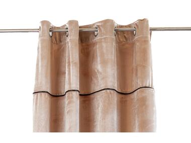 Zdjęcie: Zasłona welwetowa z wszywką z ekoskóry posh chic warm taupe 140x270 cm CHIC HOME