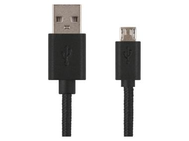 Zdjęcie: Kabel Usb 2.0, wtyk A - micro B, ładowanie, transmisja danych, 2 m, czarny EMOS