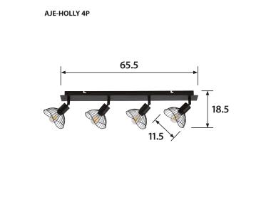 Zdjęcie: Listwa Aje-Holly 4P E14 4x40W ACTIVEJET