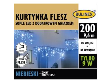 Zdjęcie: Kurtyna LED sople 200 szt. 10 m niebieski BULINEX