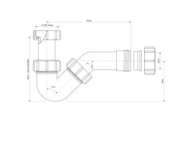 Zdjęcie: Syfon bidetowy rurowy 1.1/4x32 mm bez spustu MCALPINE