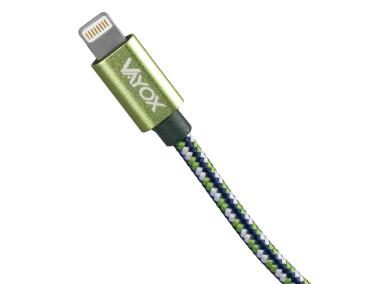 Zdjęcie: Kabel USB - lightning zielony 1,5 m VA0147 VAYOX