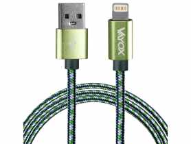 Kabel USB - lightning zielony 1,5 m VA0147 VAYOX