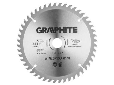 Zdjęcie: Tarcza do pilarki, zagłębiarki, widiowa, 165 x 1.4 x 2.0 x 20 mm, 48 zębów GRAPHITE