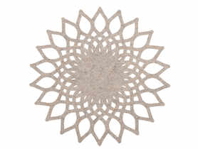 Mata filcowa okrągła średnica 38 cm dekor beżowy kwiat A ALTOMDESIGN