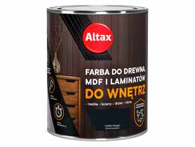 Farba do drewna,MDF i laminatów do wnętrz 0,75 L czarny ALTAX