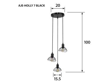 Zdjęcie: Lampa wisząca AJE-HOLLY 7 Black 3xE14 ACTION