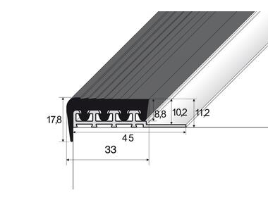 Zdjęcie: Profil narożny schodowy z gumą  A97, A98 EFFECTOR