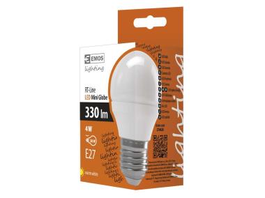 Zdjęcie: Żarówka LED Classic Mini Globe, E27, 4,1 W (32 W), 350 lm, ciepła biel EMOS