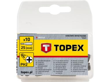 Zdjęcie: Końcówki wkrętakowe PH2 x 25 mm, 10 sztuk TOPEX