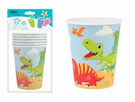 Kubki papierowe LGP Dinosaur 270 ml, 6 sztuk art. 22110 DECOR