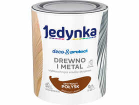 Emalia akrylowa Deco&Protect drewno i metal satynowy połysk brązowy ciemny 0,7 L JEDYNKA