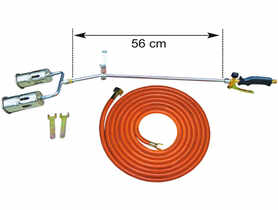 Palnik dekarski z podwójną dyszą 60 mm, wąż 5 m PROLINE
