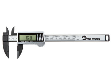 Zdjęcie: Suwmiarka cyfrowa 150 mm, kompozyt włókna węglowego TOP TOOLS