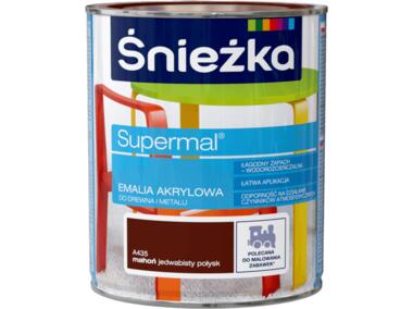 Zdjęcie: Farba emaliowo-akrylowa Supermal 0,8 L mahoń ŚNIEŻKA