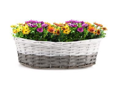Zdjęcie: Balkonówka koszyk na kwiaty 43x26x14 cm TIN TOURS