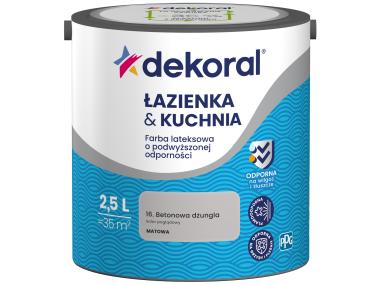 Zdjęcie: Farba lateksowa Łazienka&Kuchnia betonowa dżungla 2,5 L DEKORAL