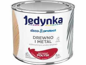 Emalia akrylowa Deco&Protect drewno i metal satynowy połysk czerwony 0,2 L JEDYNKA