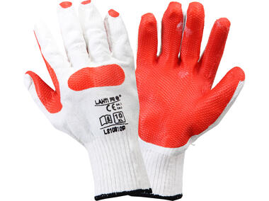 Zdjęcie: Rękawice lateks czerwone-białe, 12 par, 10, CE, LAHTI PRO
