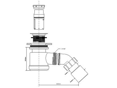 Zdjęcie: Syfon brodzikowy wys. 90 mm z odejściem 40/50 mm pokrywa abs chrom 70 mm MCALPINE