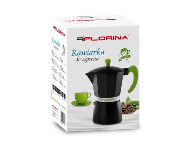 Zdjęcie: Kawiarka do Espresso na 6 filiżanek czarno-zielona FLORINA