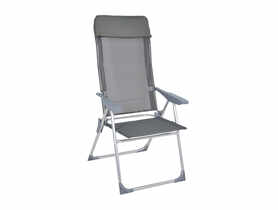 Fotel 7-pozycyjny aluminiowy grafitowy OŁER
