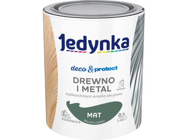 Zdjęcie: Farba do drewna i metalu Deco&Protect mat zielony ciemny 0,7 L JEDYNKA