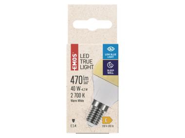 Zdjęcie: Żarówka LED True Light Mini Globe, E14, 4,2 W (40 W), 470 lm, ciepła biel EMOS