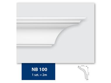 Zdjęcie: Listwa sufitowa z polistyrenu NB 100, 2 sztuki 200x8,5x6,0 cm biały DMS
