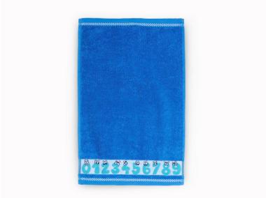Zdjęcie: Ręcznik dziecięcy 30x50 cm cyferki niebieski MISS LUCY
