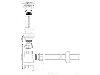 Zdjęcie: Syfon umywalkowy butelkowy niski 1.1/4x32 mm MCALPINE