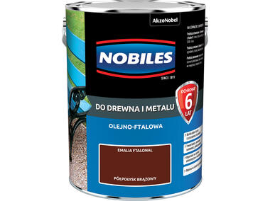 Zdjęcie: Farba ftalowa do drewna i metalu Ftalonal 5 L brązowy NOBILES