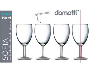 Zdjęcie: Komplet 6 kieliszków do wina Sofia 190 ml DOMOTTI