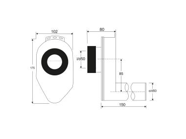 Zdjęcie: Syfon pisuarowy podtynkowy poziomy 2 x50 mm MCALPINE