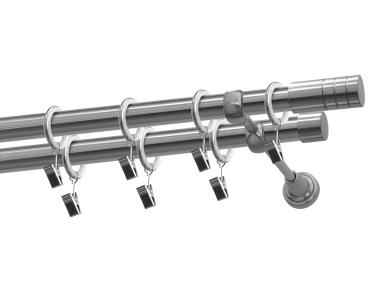 Zdjęcie: Karnisz podwójny 19/19 mm Zylinder 200 cm nikiel GARDINIA