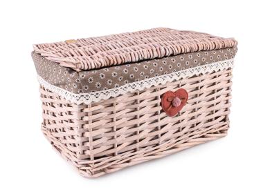 Zdjęcie: Kufer wiklinowy z sercem 38x28x21 cm brązowy TIN TOURS