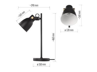 Zdjęcie: Lampa biurkowa E27 Julian 46 cm czarna EMOS