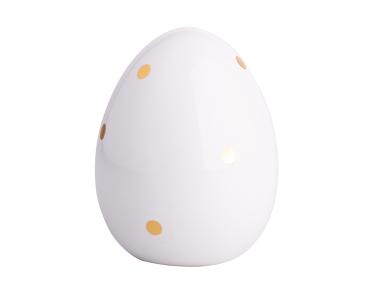 Zdjęcie: Figurka Jajko białe ze złotymi kropkami 9x9x11,5cm ALTOMDESIGN
