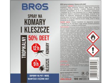 Zdjęcie: Spray na komary i kleszcze 50% Deet 180 ml BROS