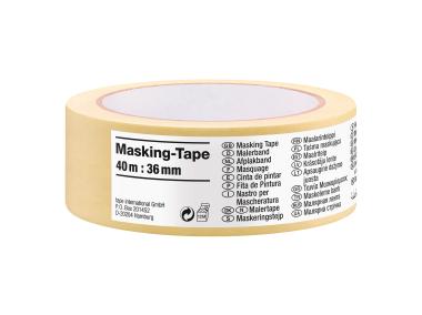 Zdjęcie: Taśma maskująca, malarska tesa® Standard, papierowa, 40m:38mm, żółta